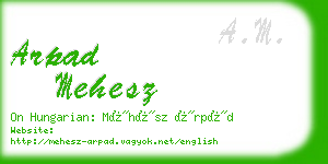 arpad mehesz business card